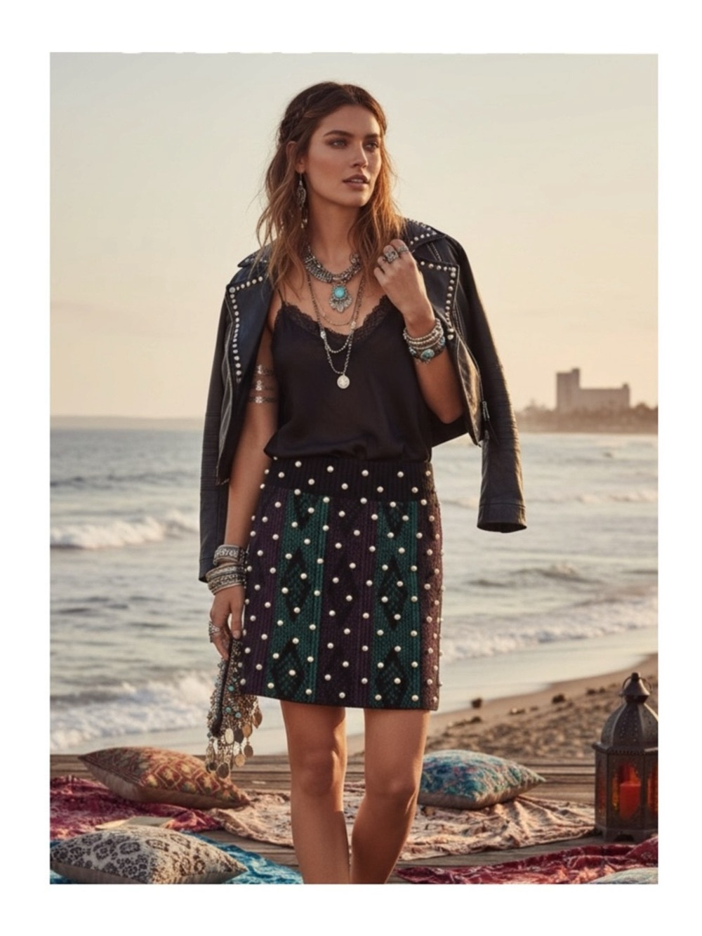 new LF Furst of a Kind ✶ Studded Sweater Skirt ✶ Amethyst + Emerald ✶ XXS XS S M